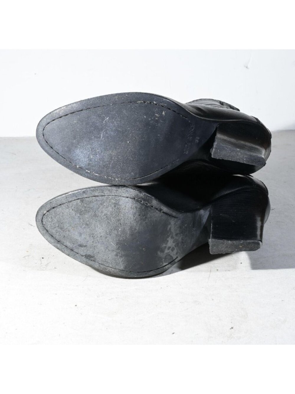 Haider Ackermann Black Leather Heeled Ankle Boots Sculptural Tapered Heel Back Z - Picture 7 of 8